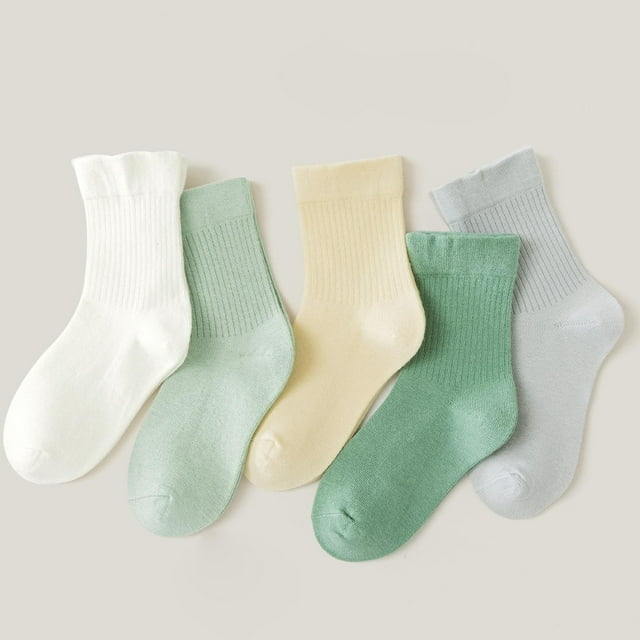 Cotton Solid Color Baby Socks for Boys and Girls, Lightweight Flexible Newborn to Toddler Socks for Daily Wear
