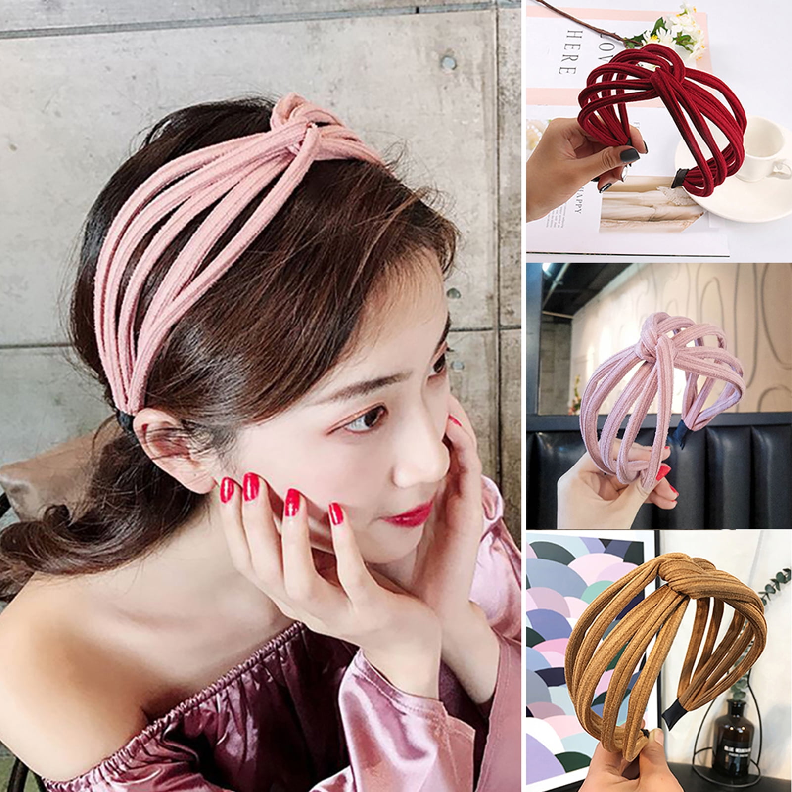 GROFRY 5 Pcs Headband Comfortable to wear Anti-slip Cloth Hair Band  Accessories for Women 