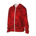 thumbnail image 2 of Kll Red Rose Print Men'S Women’s Upf 50+ Sun Protection Outdoor Hoodie Jacket Long Sleeve Fishing Hiking Performance Shirt- X-Large, 2 of 8