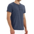 thumbnail image 2 of Vicojack Men's Henley T-Shirts 3-Button Placket Short Sleeve Plain Casual Summer Tee, Pack of 2 (M-XXL), 2 of 9