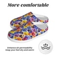 thumbnail image 6 of Daiia The Garden Tricolor Pansy Flower Print Women’s Fuzzy Slippers Memory Foam Lightweight House Shoes Cozy Loafer Flannel House Shoes-44/45, 6 of 7
