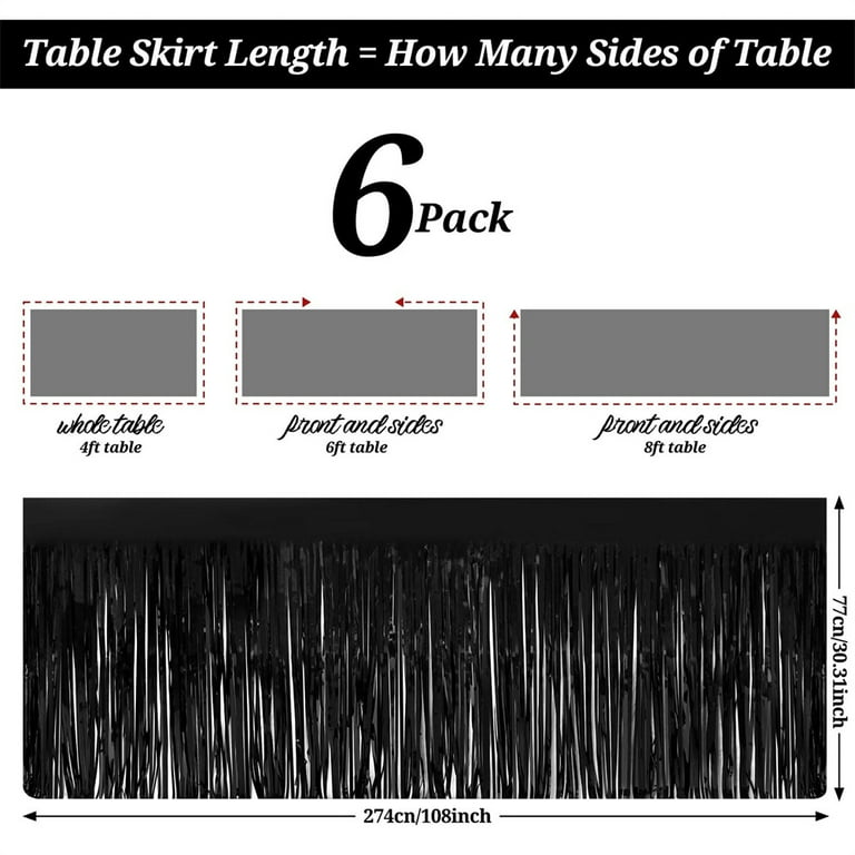 Black fringe cheap table skirt