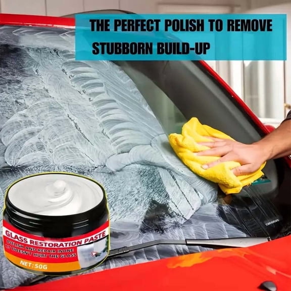 Glass Polishing Powder Scratch Remover for Car Windshield, Mirror, Shower Door, Oil Film Cleaner and Repair Kit for Automotive and Home Glass Restoration