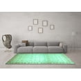 thumbnail image 3 of Ahgly Company Machine Washable Indoor Rectangle Abstract Turquoise Blue Modern Area Rugs, 5' x 7', 3 of 4