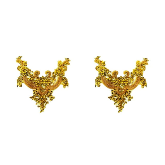 relayinert Fine Workmanship Rhinestone Patches Embroidered Elegance For Special Occasion yellow 2Set