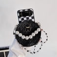 thumbnail image 1 of Cute Plaid Bear Wallet Case para Samsung Z Flip 4 3 Z Flip3 Flip4 5G Cover Fashion Beads Shoulder Cases Capa zhangmengya LED, 1 of 2