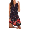 thumbnail image 2 of Mytrendy Women Floral Sleeveless Front Key Hole Round Neck Swing Tank Dress, 2 of 3