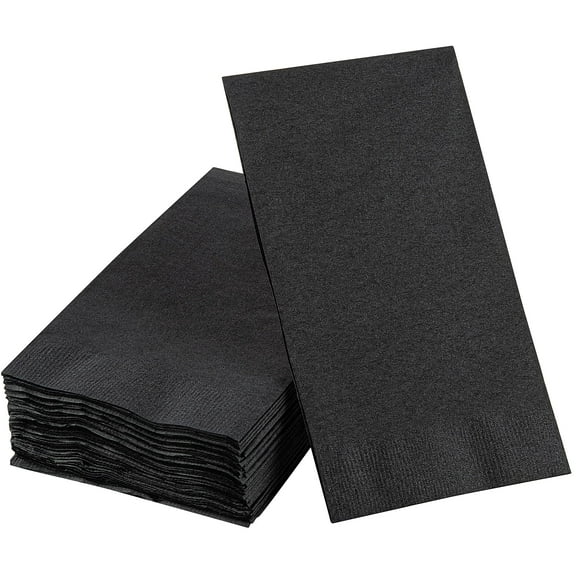 SparkSettings Big Party Pack Tableware 2 Ply Guest Towels Hand Napkins Paper Soft and Absorbent Decorative Hand Towels for Kitchen and Parties 40 Pieces Jet Black