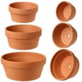 thumbnail image 6 of 3 PCS Shallow Terracotta Pots Plant Pots Clay Pottery Planter in Different Sizes with Drainage Hole Cactus Succulent Flower Nursery Pots- Great for Plants,Crafts, 6 of 7
