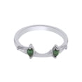 thumbnail image 1 of Marquise & Baguette Simulated Emerald & Cubic Zirconia Enhancer Guard 14K White Gold Ring Size- 11.5, 1 of 3