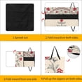 thumbnail image 3 of Elegant Floral Pattern Red Cream Design Picnic Blanket Waterproof Outdoor Beach Blanket Hand-held Pad Suitable for Travel, Camping, Beach, Family Gatherings, 3 of 7