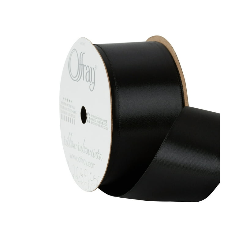 Capesaro Black Ribbon - Solid Color Thin Satin Ribbon,1/8 inch x 100 Yards  Double Face Gift Ribbon for Crafts