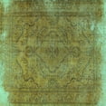 thumbnail image 1 of Ahgly Company Machine Washable Indoor Square Persian Turquoise Blue Traditional Area Rugs, 4' Square, 1 of 4