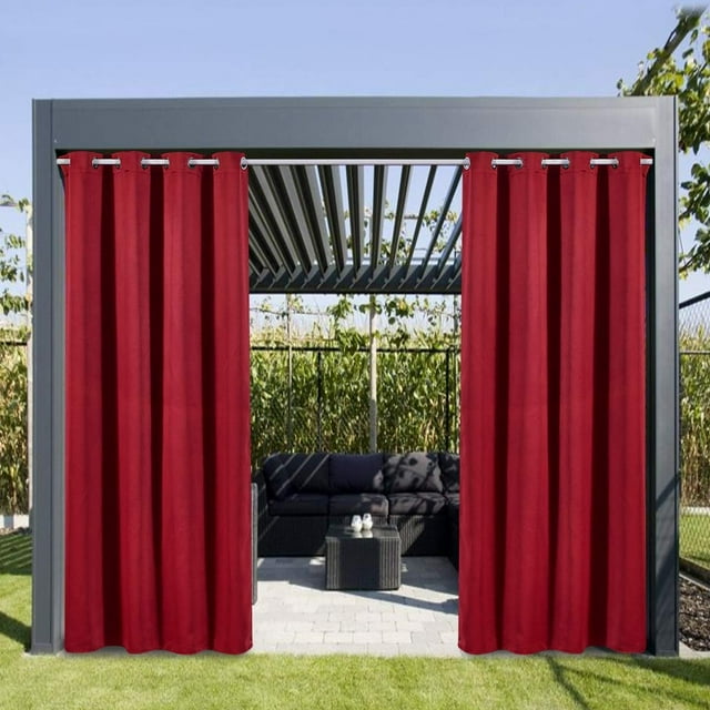 Rideaux d'Intimité d'Extérieur à Oeillets Coupe-Vent pour Patio, Panneaux de Protection pour Porche, Gazebo, Terrasse, L x H (x cm), Robe d'Été Jaune