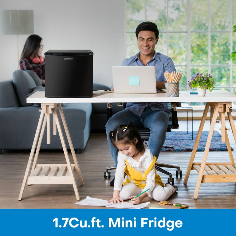 1.7 Cu.ft Single Door Mini Fridge, Black, Ideal for Dorm, Office – Upstreman