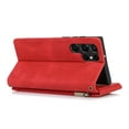 thumbnail image 6 of Feishell Wallet Case Fit for Samsung Galaxy S22 Ultra 5G,Drop Protection PU Leather Zipper Pocket Magnetic Clasp Flip Holder ID Credit Card Slots Ultra Thin Phone Cover with Wrist Strap,Red, 6 of 15