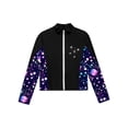thumbnail image 4 of Sinleey Kids Girls Gym Workout Athletic Sport Jacket Zipper Sparkly Rhinestone Figure Ice Skating Black 14, 4 of 6