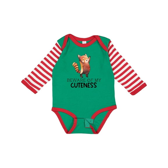 Inktastic Beware of My Cuteness Cute Red Panda Boys or Girls Long Sleeve Baby Bodysuit
