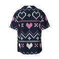 thumbnail image 6 of Lsque Pixel Heart Winter print Men's Cuban Collar Short Sleeve Shirt Summer Beachwear Casual Button Down Fashionable Vacation Leisure Shirt-4X-Large, 6 of 7