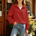 thumbnail image 6 of RYRJJ Girls Half Zip Sweatshirt Lightweight Long Sleeve Pullover Top Drop Shoulder Sweatshirts Fall Fashion Clothes for Kids Boys, 6 of 9