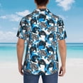 thumbnail image 4 of Balery Sea Animal Camisas hawaianas de manga corta para hombre, camisas playeras de corte holgado, camisas de vacaciones con botones,Small, 4 of 7