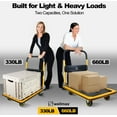 thumbnail image 7 of Push Cart Dolly by Wellmax, Moving Platform Hand Truck, Foldable for Easy Storage and 360 Degree Swivel Wheels with 330lb Weight Capacity, Yellow Color, 7 of 7