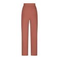 thumbnail image 6 of Fashion Ankle Length Pants for Women Solid Color Trousers with Side Pockets Wrinkle Free Fabric Casual Daily Office Wear Everyday Essentials Plus Size Outfit, 6 of 8