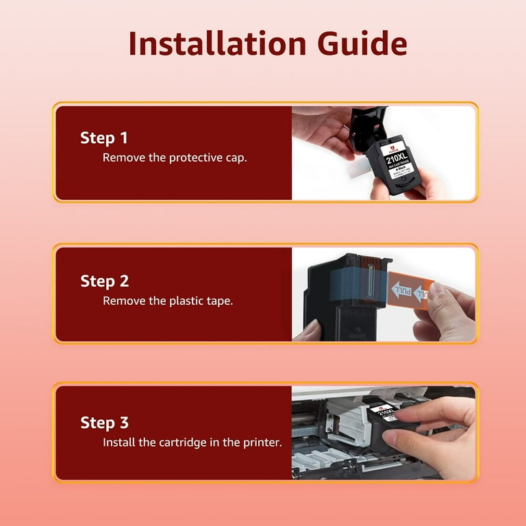 210XL 211XL Ink Cartridges Replacement for Canon Ink 210 and 211 for PIXMA IP2702 MP230 MP240 MP250 MP280 MP480 MP490 MP495 MX320 MX330 MX340 Printer