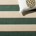 thumbnail image 5 of SAFAVIEH Courtyard Ermintrude Striped Indoor/Outdoor Area Rug, Beige/Dark Green, 9' x 12', 5 of 6
