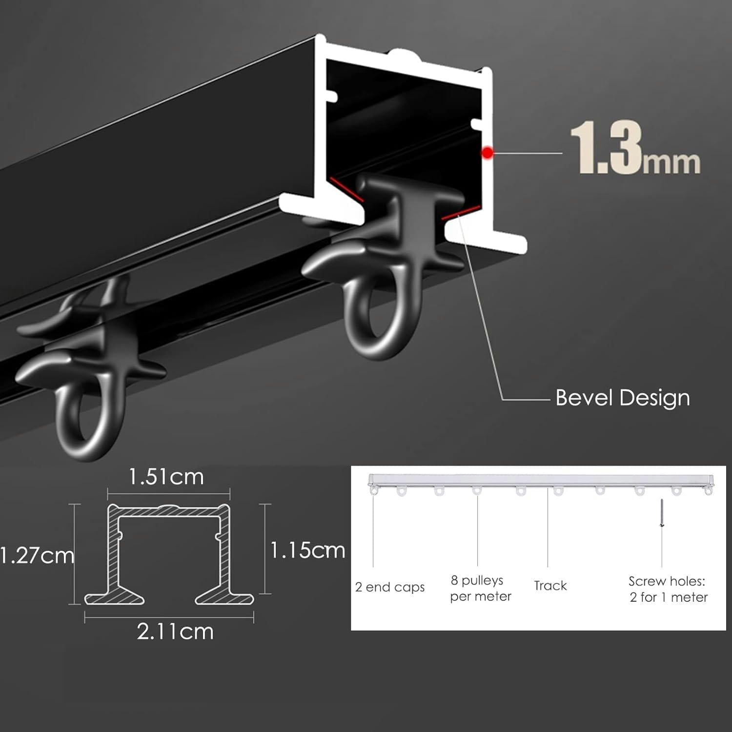 GXCZ Embedded Invisible Curtain Track Room Divider Curtain Rods, Aluminium Ceiling Curtain Rail(White,8m/26.2ft)
