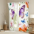 thumbnail image 3 of Castle Fairy Flying Butterlies Blackout Curtains Set of 2 (52x84 Each),Watercolor Flowers Window Curtains,Bling Gloden Glitter Curtains and Drapes,Lightweight Room Decor, 3 of 6