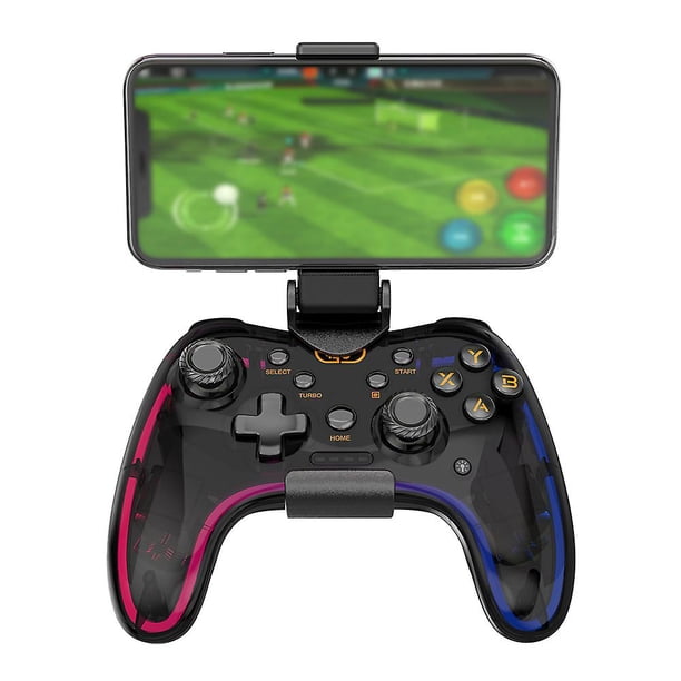 Controlador de juego para teléfono transparente con luz colorida, pequeña consola de juegos recargable, regalo para niños y adultos
