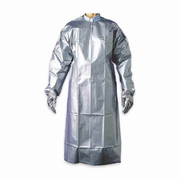 Chemical Resistant Sleeve Apron, EVOH, Polyethylene, Silver, 50 in, M