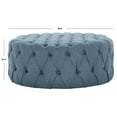 thumbnail image 4 of SAFAVIEH Charlene Modern Glam Solid Tufted Cocktail Ottoman, Navy, 4 of 9