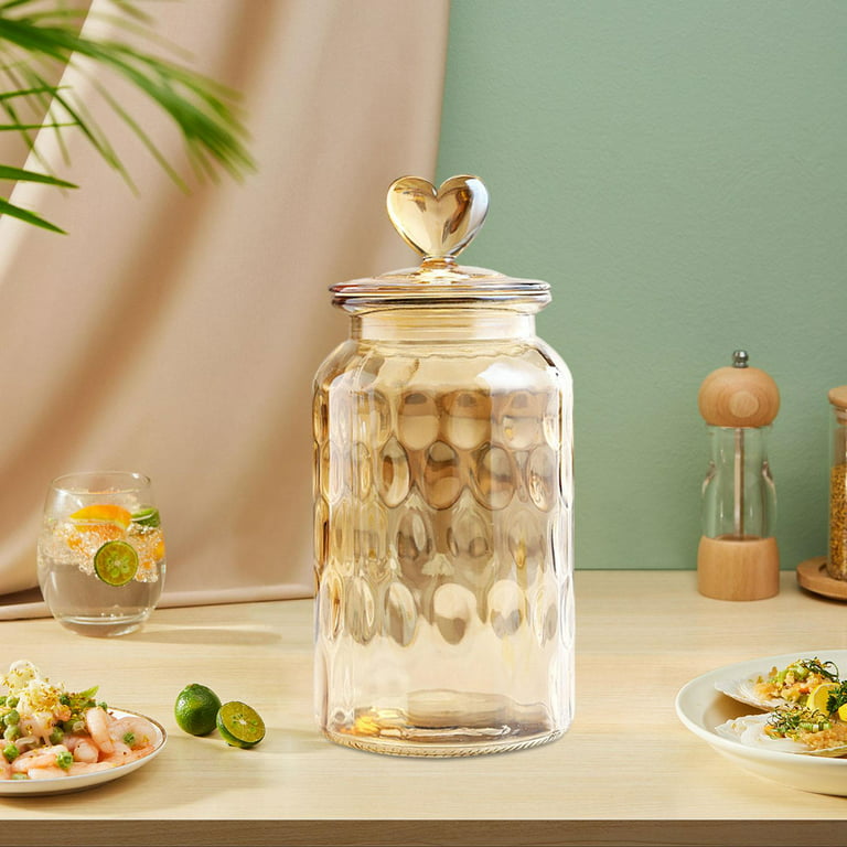 Airtight Jar Glass Storage Jar, Decorative Kitchen Lid, Glass