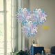 thumbnail image 2 of piezas de adornos colgantes navideños, bolas de flores iridiscentes, decoración holográfica de plástico plegable, adorno de brillo arcoíris de techo de lámina transparente para despedida de soltera,, 2 of 8