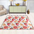 thumbnail image 5 of Ryvnso Orange Strawberry Area Rug Floor Mats Non-Slip Home Carpet 63 x 48 inch, 5 of 7