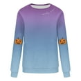 thumbnail image 4 of aohooy Halloween Shirt Women Cute Funny Ghost Graphic Crewneck Long Sleeve Shirt Fall Spooky Pullover Sweatshirts Tops Purple,L, 4 of 4