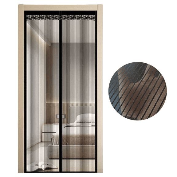 FTCBJJA Magnetic Screen Doors, Screen Itself Size:39"x82", Heavy Duty Curtain, Hands Free Mesh Partition Keeps Bugs Out - Pet and Kid Friendly-mesh black screen door