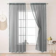 thumbnail image 2 of Cortinas texturizadas de lino transparente para el hogar con cortinas semitransparentes de encaje Ventana de tela transpirable ligera y aireada, 2 of 7