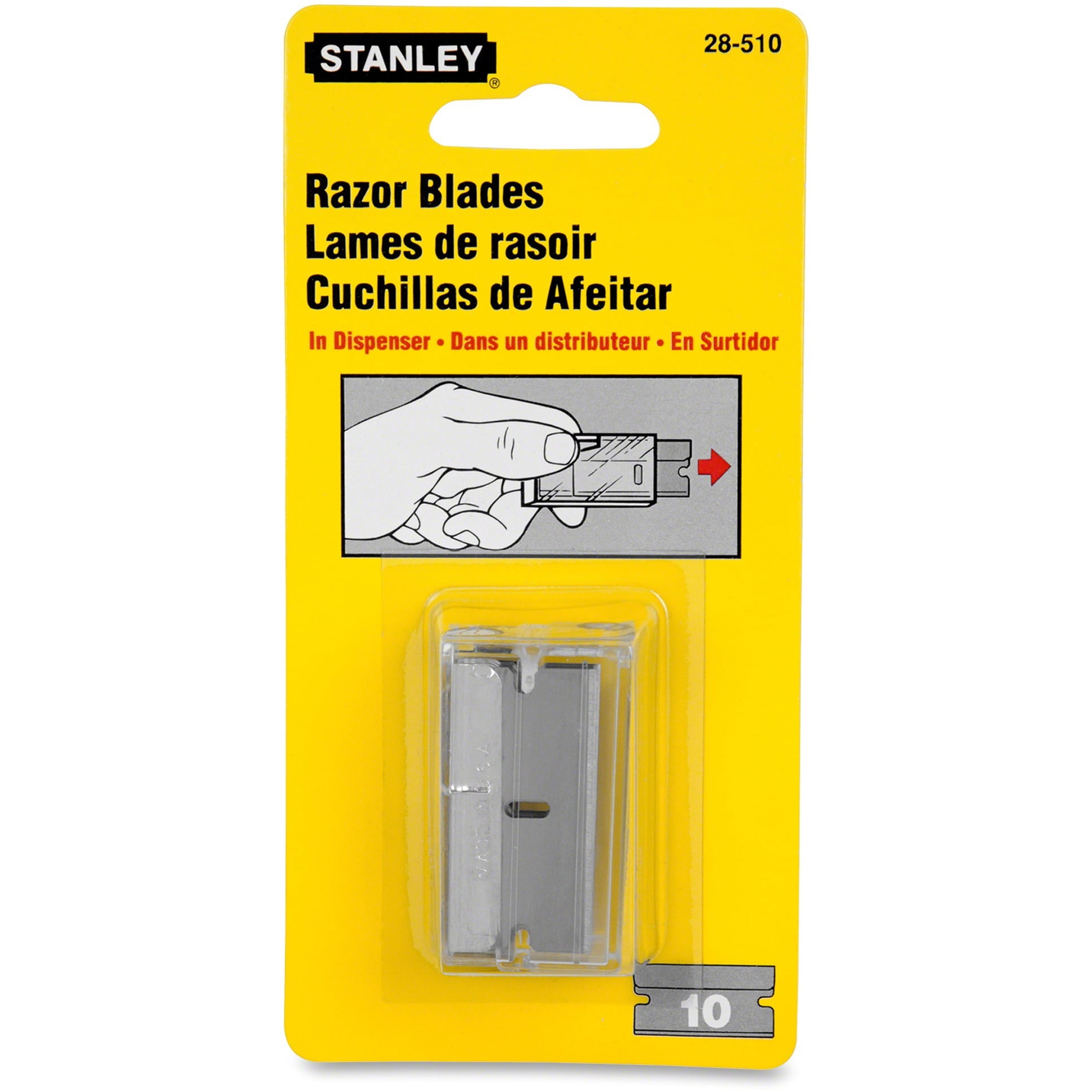 Stanley, BOS28510, Single Edge Razor Blades, 10 / Pack