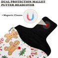 thumbnail image 3 of Haosy Gingerbread Men Holly Leaves Golf Mallet Putter Cover Strong Magnetic Leather Golf Club Headcover Closure, 3 of 7