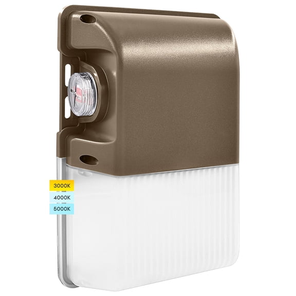 Luxrite 15/20/25W LED Wall Pack Light with Photocell, 3CCT, 1800/2400/3000LM, Dusk to Dawn, IP65, Dimmable