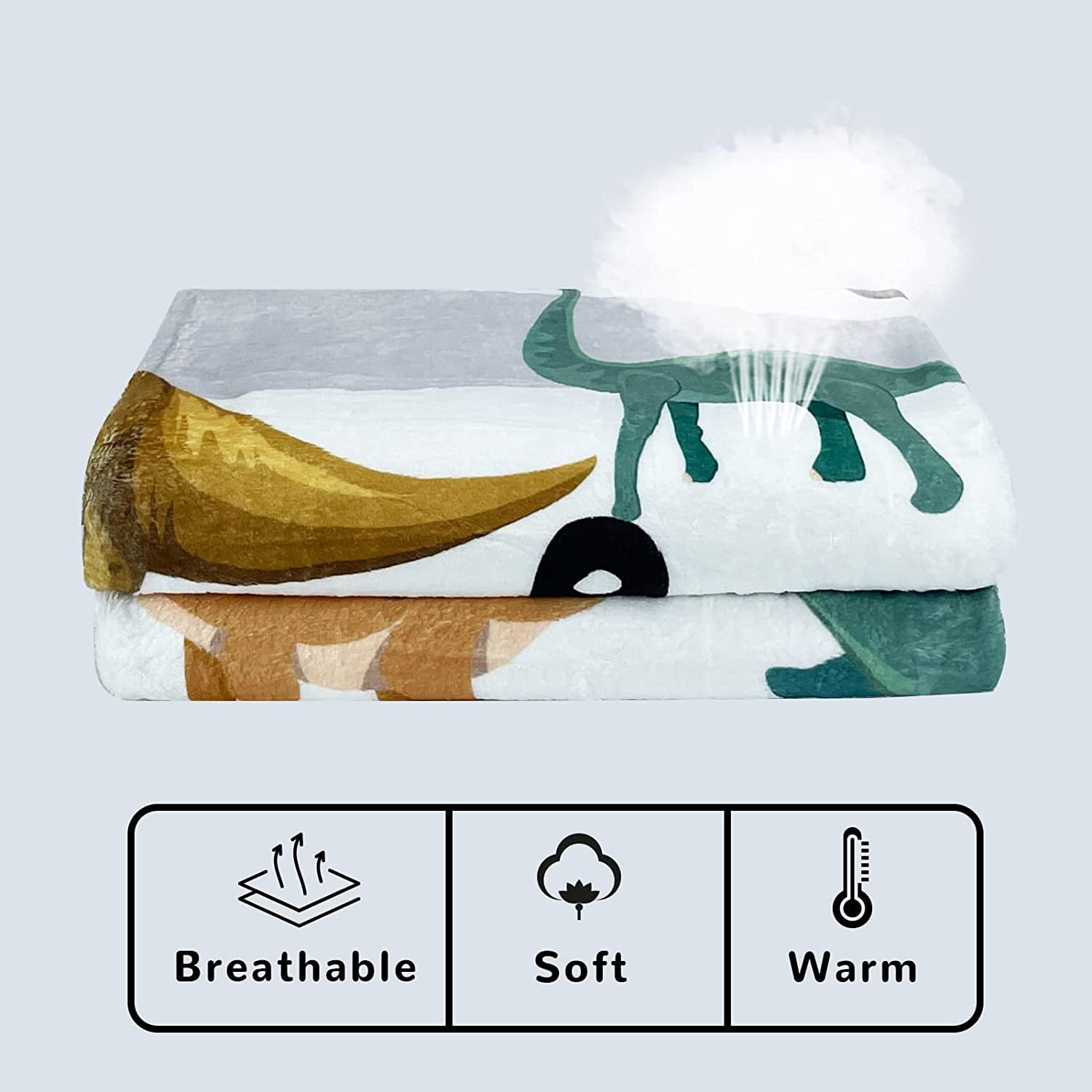 LHSHID Dinosaur Blanket for Boys Soft Cozy Flannel Warm Dinosaur Unique Gifts Dinosaur Room Decor Throw Blanket for Teens Kids for Couch Sofa Bed Dino Blanket for Girls Teens