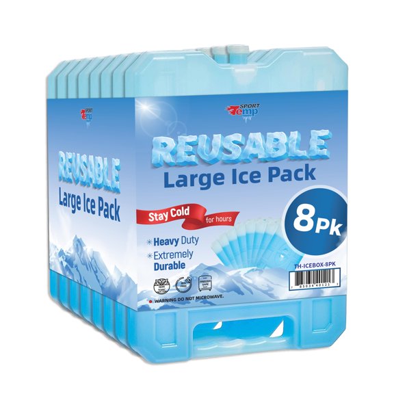Ice Pack Sport Temp Jumbo, reutilizable, 20 x 17 x 3 cm, paquete de 8