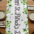 thumbnail image 5 of Table Runners 120 Inches Long Dress Scarves, St. Patrick's Day Farmhouse Coffee/Dining/Kitchen Table Runner for Living Room, Green Gnomes Lucky Shamrocks Grey Farm Wooden 13x120 Inch, 5 of 9