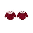 thumbnail image 2 of BemeyourBBs Valentines Day Baby Girls Outfit Smocked Bubble Rompers Long Sleeve Lover Heart Embroidery Bodysuit Spring Clothes, 2 of 9
