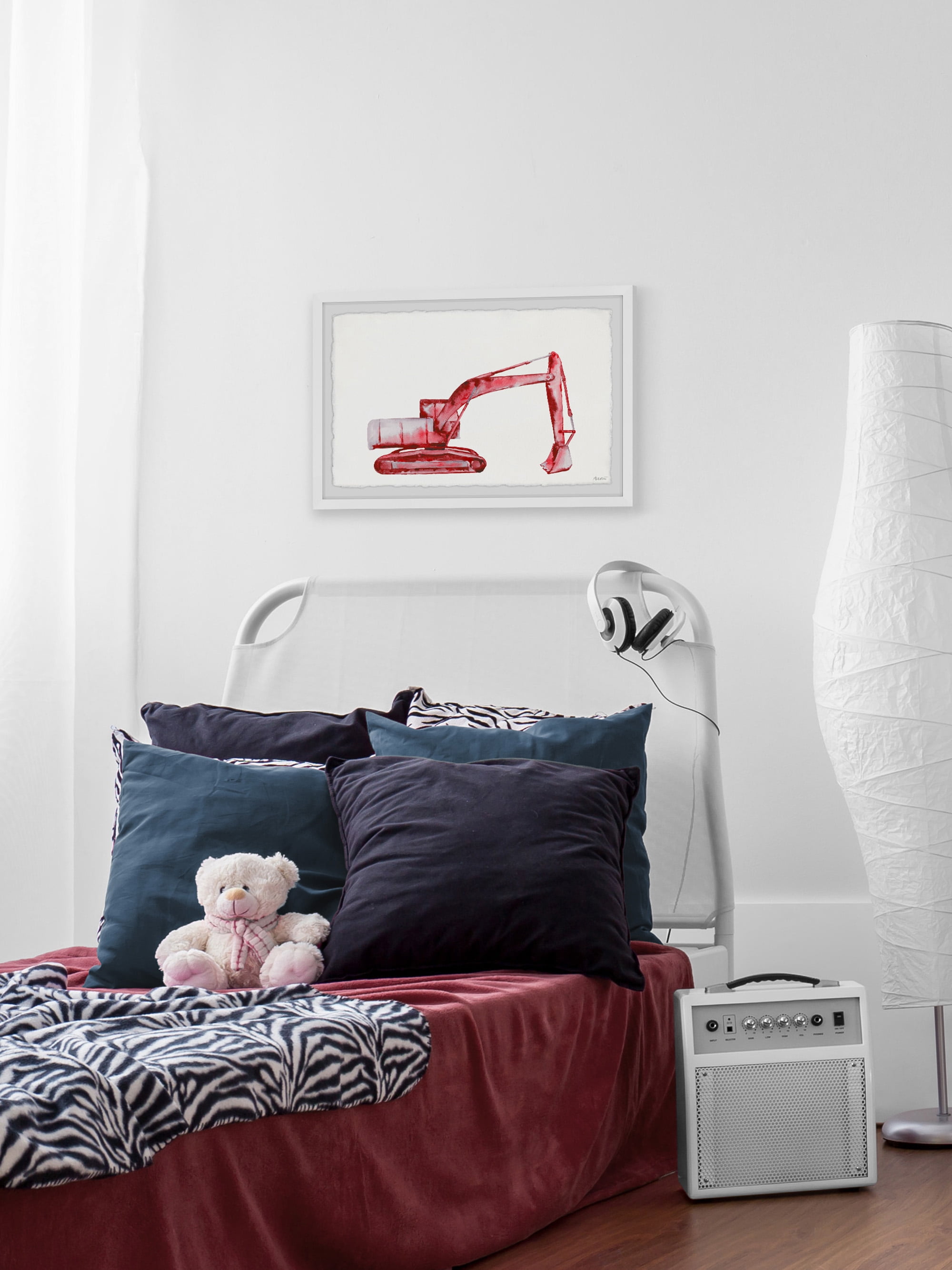 Marmont Hill Red Excavator Framed Wall Art