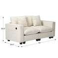 thumbnail image 4 of WestinTrends Augusta 70" Modular Chenille Loveseat Sofa With USB/Type-C Ports and Side Pockets, Light Gray, 4 of 16