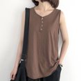 thumbnail image 6 of Ashirexll Summer Tops for Women, Womens Casual Tops, Casual Solid Color Round Neck Summer Sleeveless Blouse Tank, 6 of 6